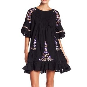 Free People Pavlo Embroidered Baby Doll Mini Dress
